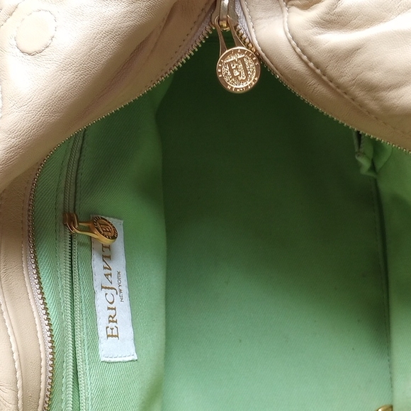 ERIC JAVITS SHOULDER BAG TAN LEATHER CHANEL DESIGN - Picture 7 of 11